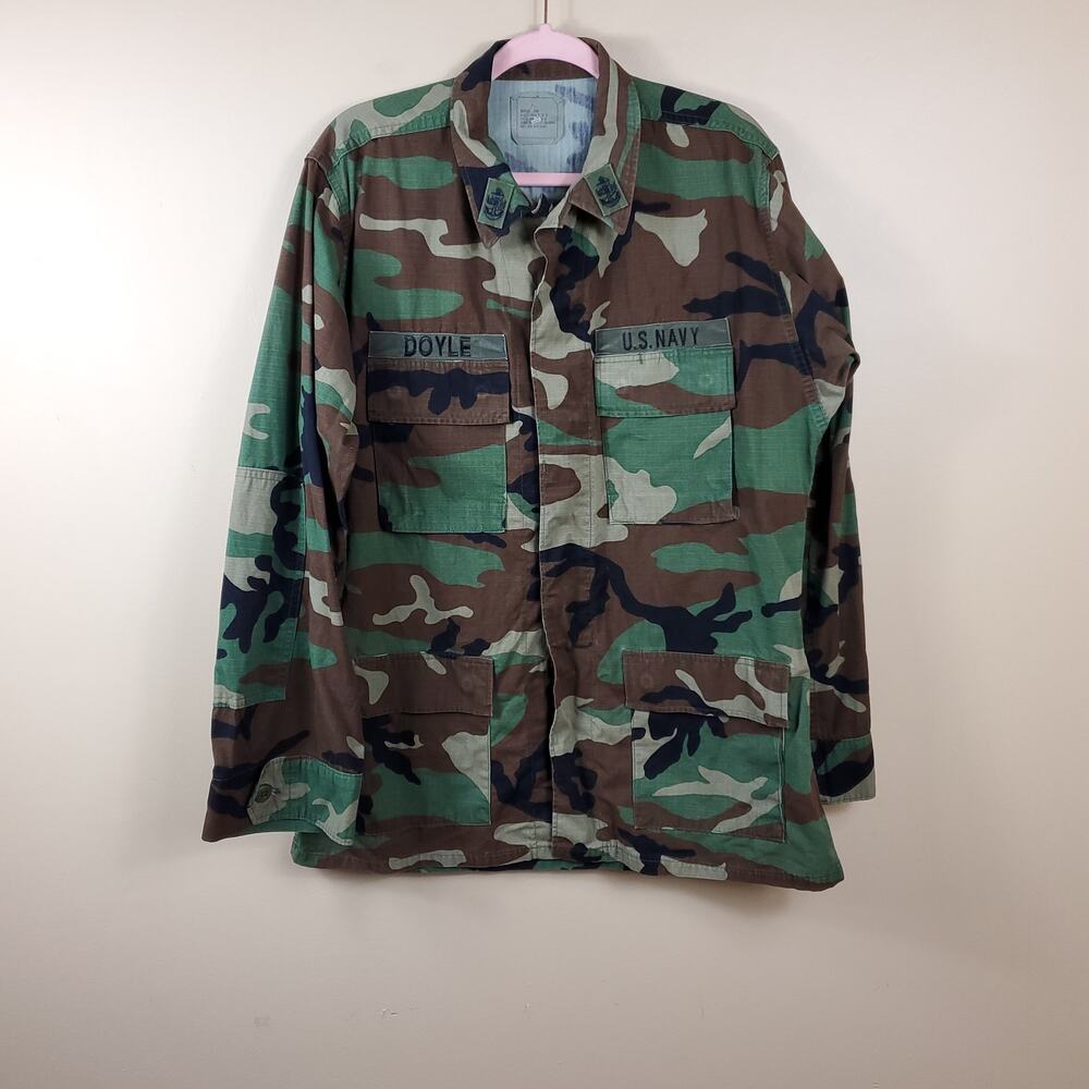 Army Combat Coat in Woodland Camo Size M Long